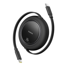 Cable USB C - USB C 100W 1 5 m retractable black Free2Pull BASEUS