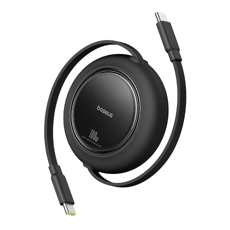 Laidas USB C - USB C 100W 1,5 m ištraukiamas, juodas, Free2Pull BASEUS