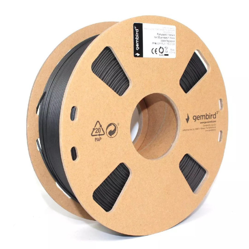 Gembird 3DP-PLA1.75-01-BK 3D printing material Polylactic acid (PLA) Black 1.4 kg