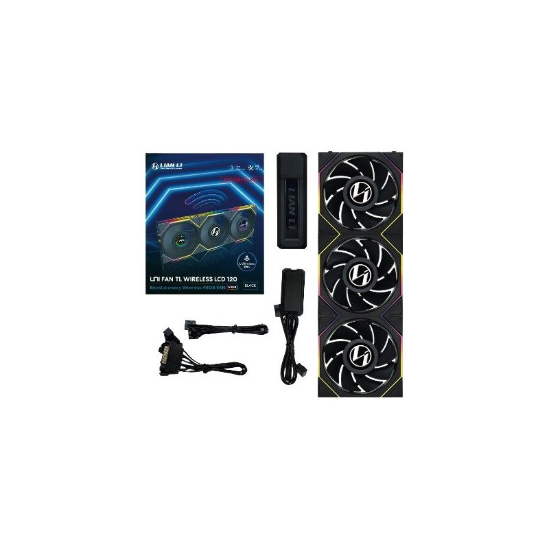 Lian Li 12RTLLCD1W3B computer cooling system Computer case Fan 12 cm Black