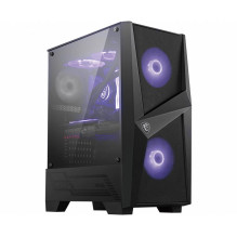 MSI MAG FORGE 100M 120mm bokšto žaidimų kompiuteris Case ''Juodas 2x 120mm RGB_PWM__ Ventiliatorius 1x 1-6 RGB Hub Tempe
