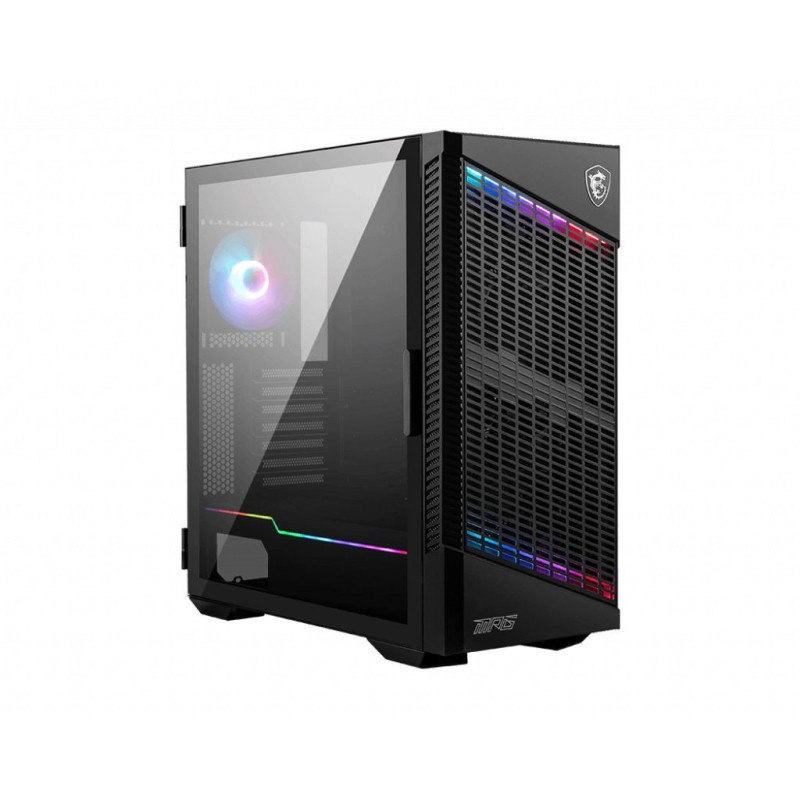 MSI MPG VELOX 100P AIRFLOW vidutinio dydžio bokšto tipo žaidimų kompiuteris Case ''juodas 3x 120mm Ventiliatorius + 1x 1