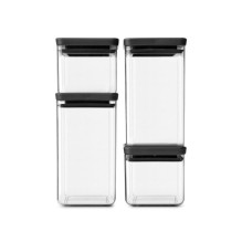 Brabantia Tasty+ kvadratinis plastikinis juodas permatomas