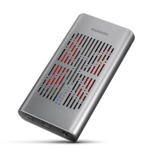 Axagon EEM2-20GD USB-C 20Gbps Dvigubas M.2 NVMe SSD CLONE MASTER Korpusas