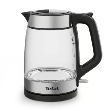 Tefal Stiklinis virdulys KI605830 elektrinis virdulys 1,7 l 2200 W juodas Silver Permatomas