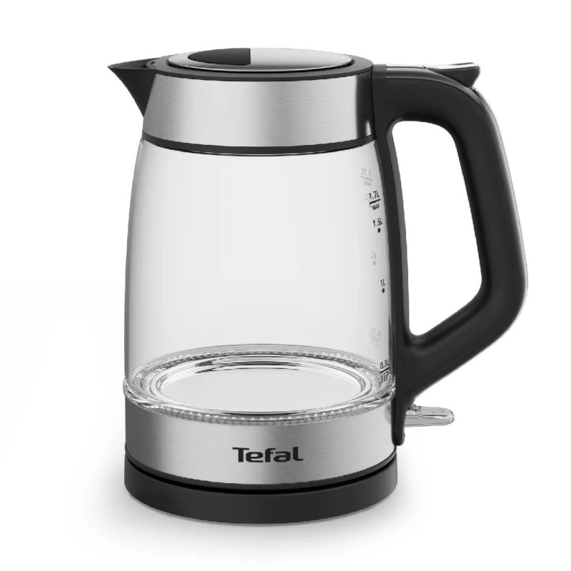 Tefal Stiklinis virdulys KI605830 elektrinis virdulys 1,7 l 2200 W juodas Silver Permatomas