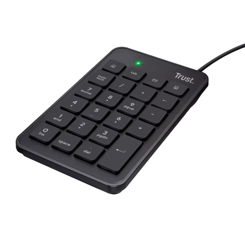 Trust 22221 skaitmeninė klaviatūra Laptop / PC USB juoda