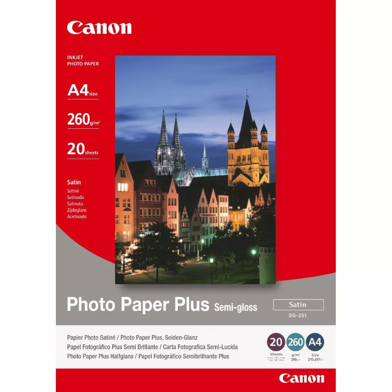 Canon SG-201 Pusiau blizgus fotopopierius „Plus“ A4 – 20 lapų
