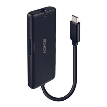 Lindy DST-Mini USB-C Laptop Mini įkrovimo stotelė su 4K palaikymu ir 100W pralaidiniu įkrovimu