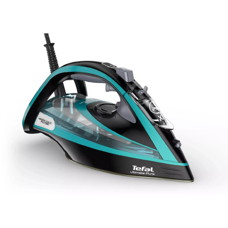 Tefal Ultimate Pure FV9844 Dry &amp; Steam iron Durilium Autoclean soleplate 3200 W Black Blue
