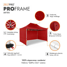Shopping Tent 3x2 Red Zeltpro PROFRAME Shopping Tent 3x2 Red Zeltpro PROFRAME