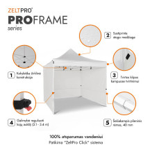 Shopping Tent 3x3 White Zeltpro PROFRAME Shopping Tent 3x3 White Zeltpro PROFRAME