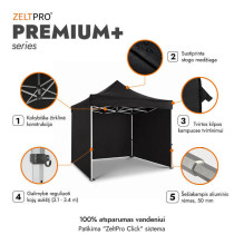 Prekybinė Palapinė 3x3 Juoda Zeltpro PREMIUM+