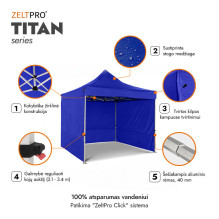 Shopping Tent 3x3 Blue Zeltpro TITAN