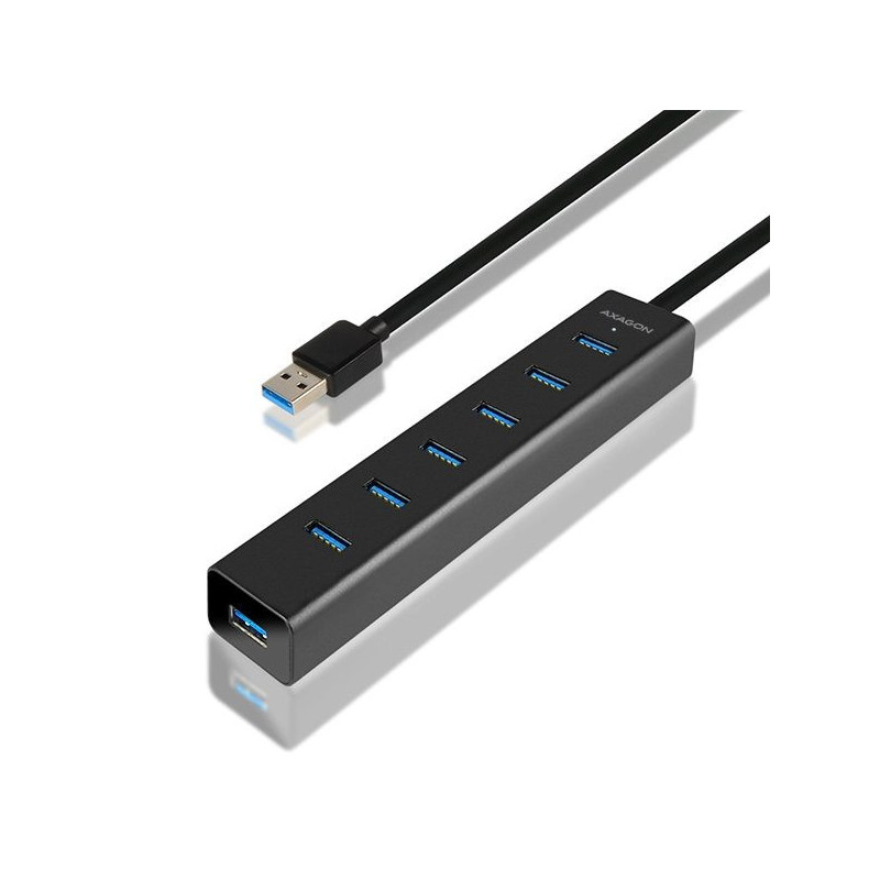 Axagon HUE-SA7BP interface hub USB 3.2 Gen 1 (3.1 Gen 1) Type-A 5000 Mbit / s Black