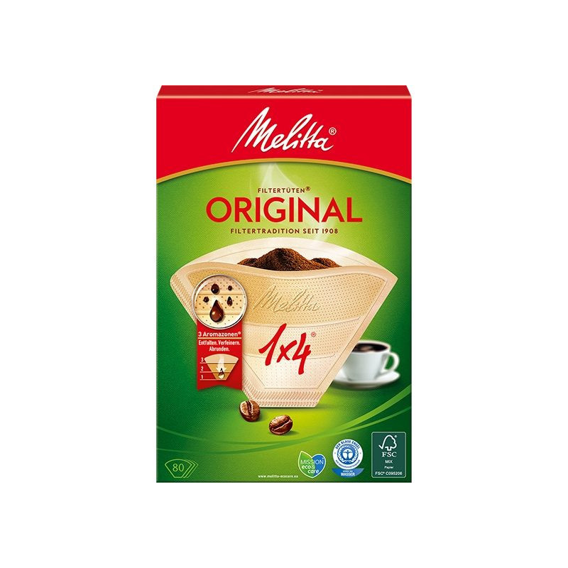 Melitta Originalus 1x4 80 vnt. kūginis vienkartinis kavos filtras