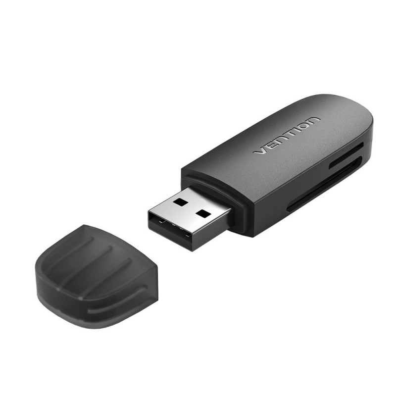 Vention 2-in-1 USB 3.0 Kortelių skaitytuvas (SD+TF), juodas, vienos raidės