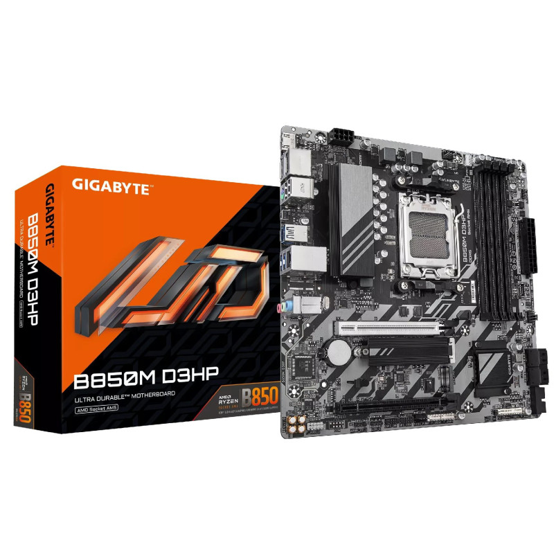 „GIGABYTE B850M D3HP“ pagrindinė plokštė – AMD Ryzen 9000 serijos procesoriai, 5+2+2 fazės, skaitmeninis VRM iki 8200MHz