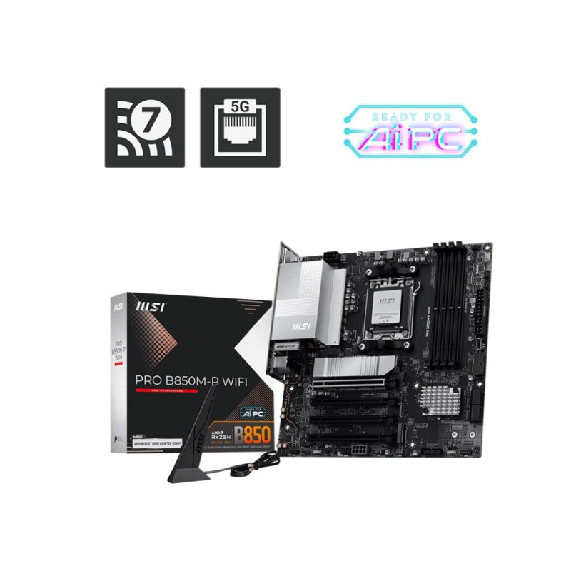 MSI PRO B850M-P WIFI AMD B850 Socket AM5 micro ATX