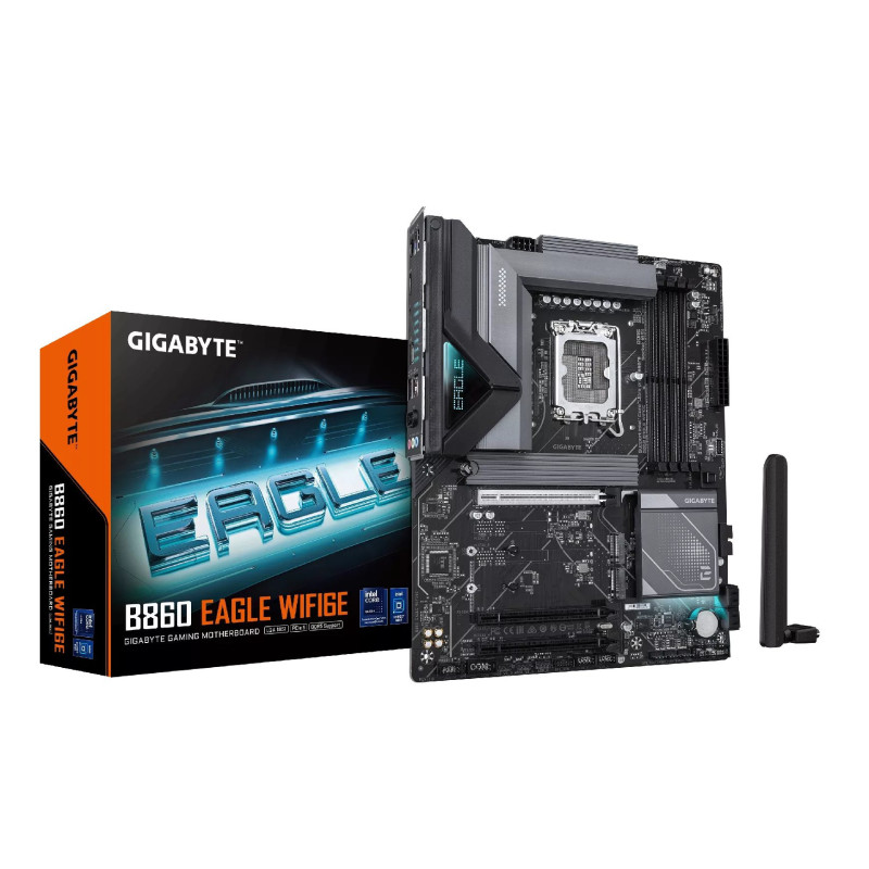 „GIGABYTE B860 EAGLE WIFI6E“ pagrindinė plokštė – „Intel Core Ultra“ serijos procesoriai, 12+1+2+1 fazės, VRM iki 9066MH