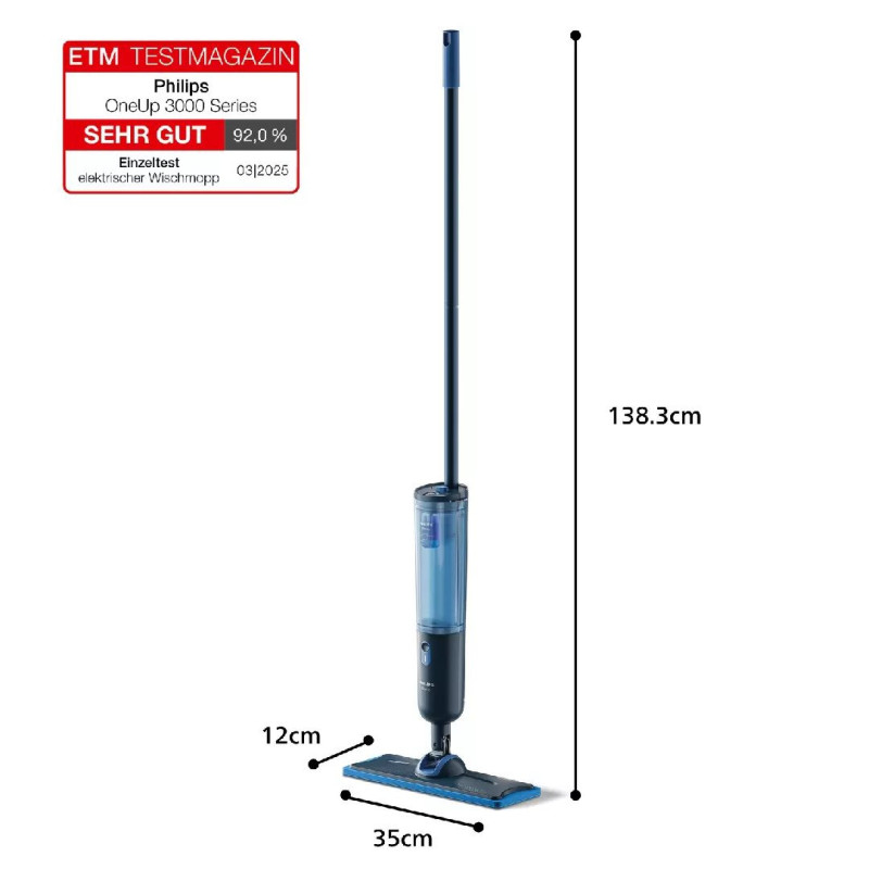 Philips XV3101 / 01 stick vacuum / electric broom Electric mop Battery Wet Bagless Blue 1.2 Ah