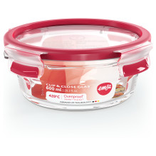 Emsa N10403 Clip & Close Glas Frischhaltedose rund 0.6 L Transparent / Rot Emsa N10403 Clip & Close Glas Frischhaltedose rund 0.6 L Transparent / Rot