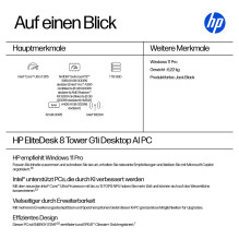 HP EliteDesk 8 Tower G1i CU7 265 / 32GB / 1TBSSD / W11 Pro 3J Gar (DE) HP EliteDesk 8 Tower G1i CU7 265 / 32GB / 1TBSSD / W11 Pro 3J Gar (DE)