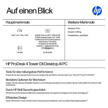 HP ProDesk 4 Tower G1i CU7 265 / 32GB / 1TBSSD / W11 Pro 1J Gar (DE) HP ProDesk 4 Tower G1i CU7 265 / 32GB / 1TBSSD / W11 Pro 1J Gar (DE)