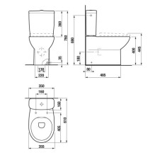 BAKELIS 160X350X360 UNITAZ JIKAZETA BALT BAKELIS 160X350X360 UNITAZ JIKAZETA BALT