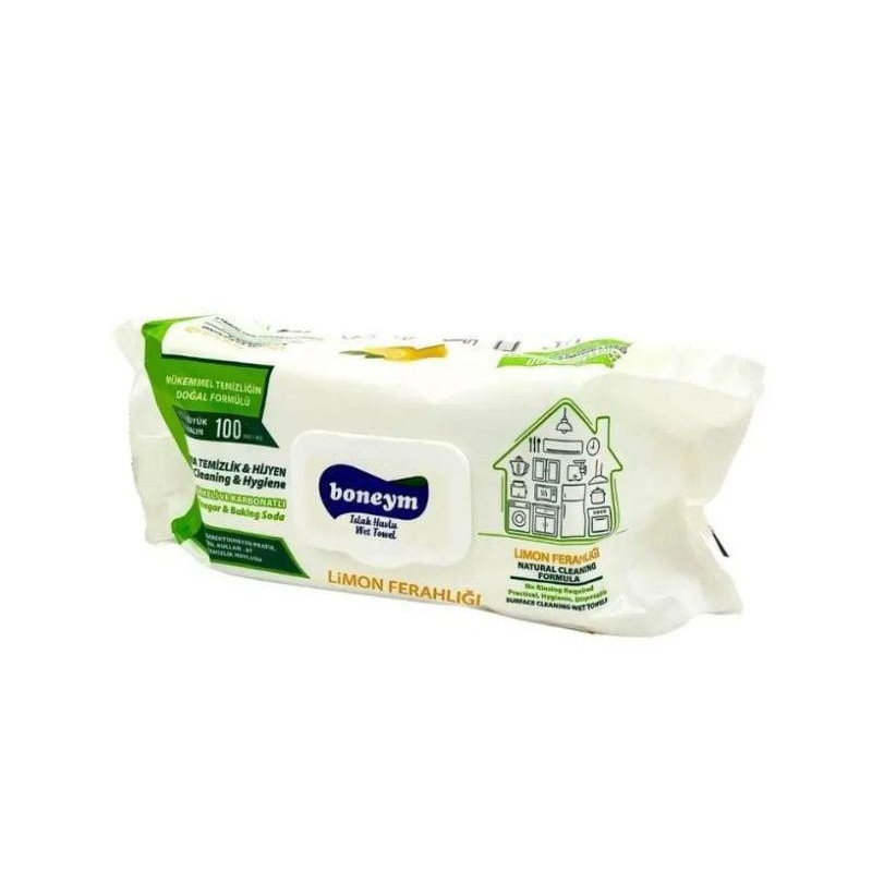 Wet wipes for various surfaces Lemon Boneym, 100 pcs.