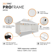 Shopping Tent 3x6 White Zeltpro PROFRAME