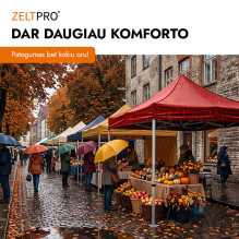 Prekybinė Palapinė 3x6 Raudona Zeltpro PROFRAME