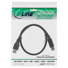 INLINE USB 3.0 Kabelis A į B juodas 0.5m INLINE USB 3.0 Kabelis A į B juodas 0.5m