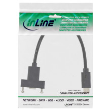INLINE USB 3.1 Adapterio kabelis, kištukas C į skydelio tipo lizdą C 0,2m juodas