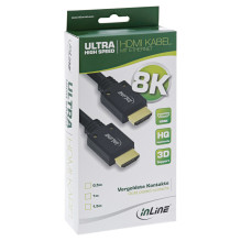 INLINE HDMI Kabel Ultra High Speed HDMI Kabel 8K4K Stecker Stecker schwarz gold 3m