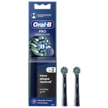 ORAL-B REPLACEMENT TOOTHBRUSH HEADS PRO CROSSACTION 2 PCS BLACK