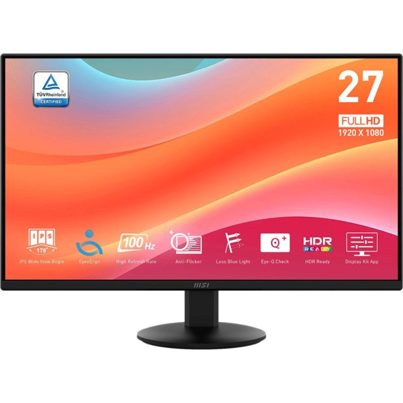 MSI Pro MP272L 68.6 cm (27") 1920 x 1080 pixels Full HD LED 4 ms Black