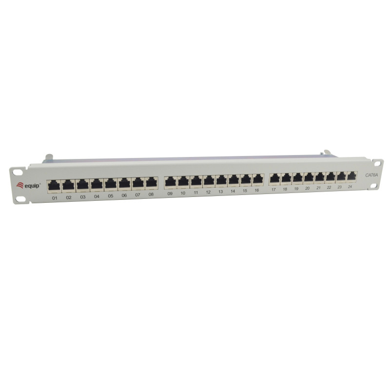 Equip 24-Port Cat.6A Shielded Patch Panel Light Grey