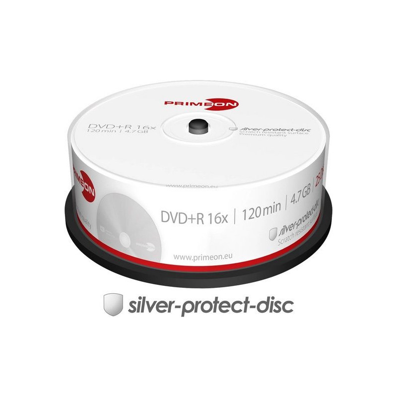 PRIMEON DVD+R 4.7GB / 120 min. / 16x Cakebox (25 diskai)