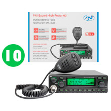 Bax with 10 pcs Radio station CB PNI Escort High Power 60 multistandard, FM / AM, ASQ, RF Gain, 12V