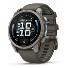 Išmanusis laikrodis Garmin Fenix 9 - 47mm Titano su Pebble pilka silikonine apyranke Išmanusis laikrodis Garmin Fenix 9 - 47mm Titano su Pebble pilka silikonine apyranke