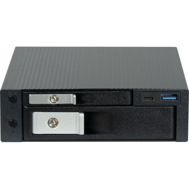 Dėklas Inter-Tech kietajam diskui ST-7227U 1x 6,35cm 2,5 colio ir 1x 8,89cm 3,5 colio 1x USB 3.0 TypeC 1x USB 3.0 TypeA 
