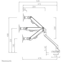 Neig-. Schwenk-und Drehbare Tischhalterung für einen Flachbildschirm bis 32' 8KG Silver Neomounts Neig-. Schwenk-und Drehbare Tischhalterung für einen Flachbildschirm bis 32' 8KG Silver Neomounts