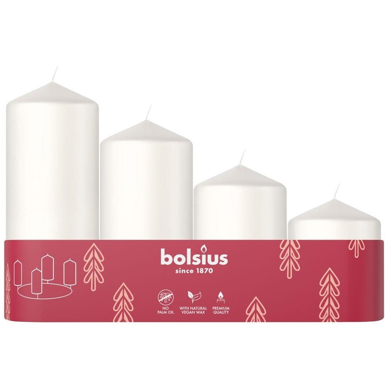 Candle, cylindrical Bolsius, H6 / 8 / 10 / 12, D4.8cm