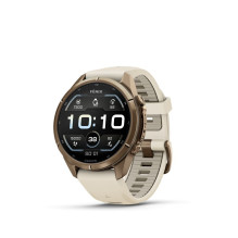 Garmin Fenix 9 Pro - 43mm Autumn Gold Titanium with Cream / French Grey Silicone Band