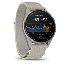 Garmin Approach S72 47mm Silver / Citron Ti Bezel with Fog Grey / Citron ComfortFit Fabric Band