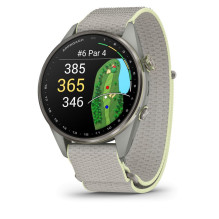 Garmin Approach S72 47mm Silver / Citron Ti Bezel with Fog Grey / Citron ComfortFit Fabric Band