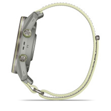 Garmin Approach S72 47mm Silver / Citron Ti Bezel with Fog Grey / Citron ComfortFit Fabric Band