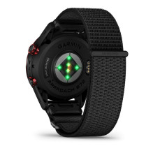 Garmin Approach S72 - 47 mm Carbon Gray / Red DLC Titanium Bezel with Black ComfortFit Fabric Band