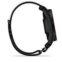 Garmin Approach S72 - 47 mm Carbon Gray / Red DLC Titanium Bezel with Black ComfortFit Fabric Band